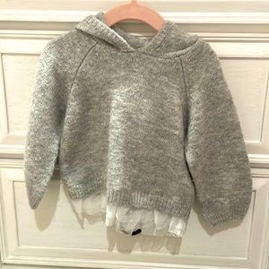 Zara sweater with lace ruffle